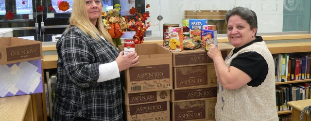 Penfield Library collected 638 non-perishable pantry goods during its annual “Food for Fines” drive, Ray Morrision, who administers the program, said. The contributions, which filled 25 boxes, forgave $371 in...